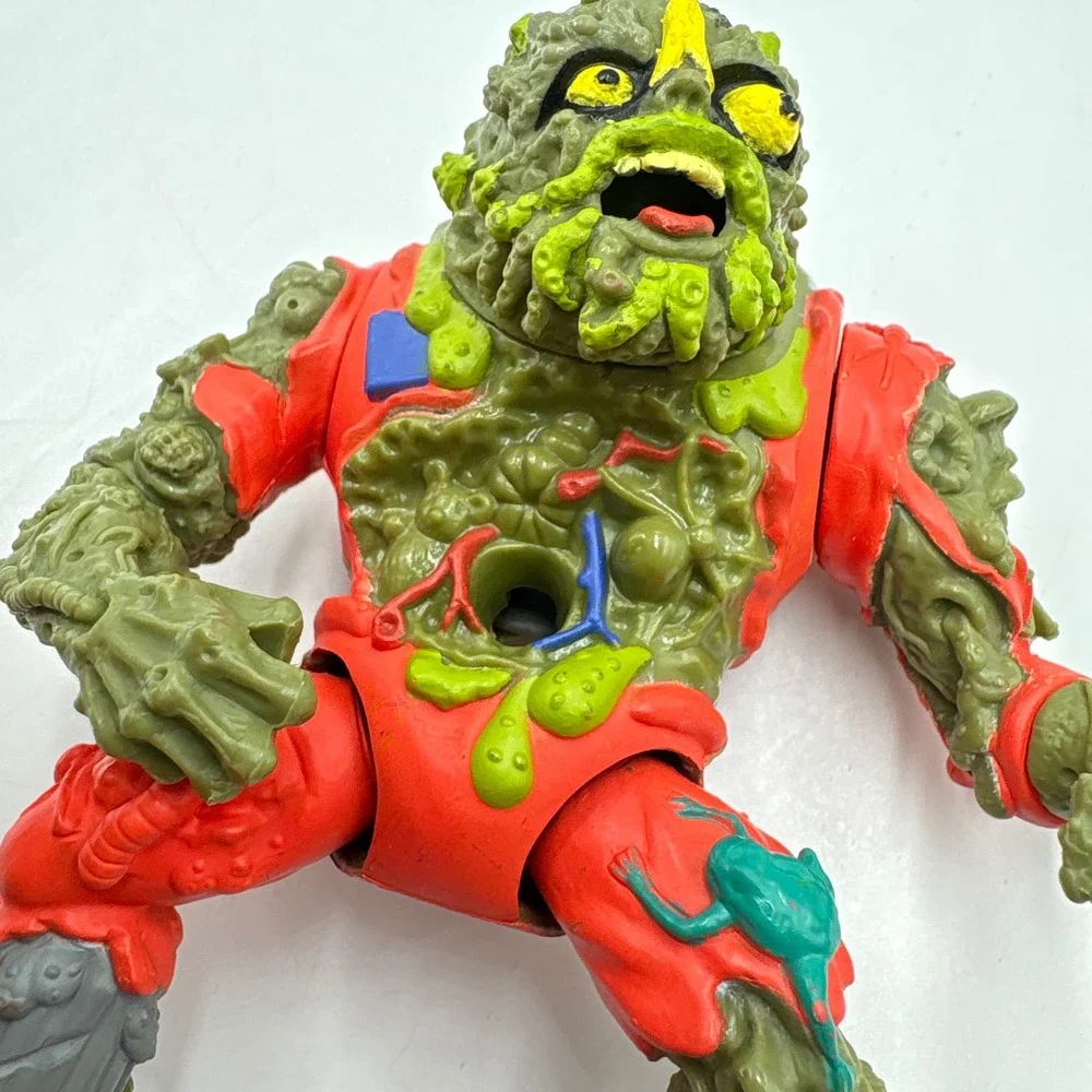 Playmates TMNT Muckman Action Figure 1990 Vintage Mutant Ninja Turtles Green Red